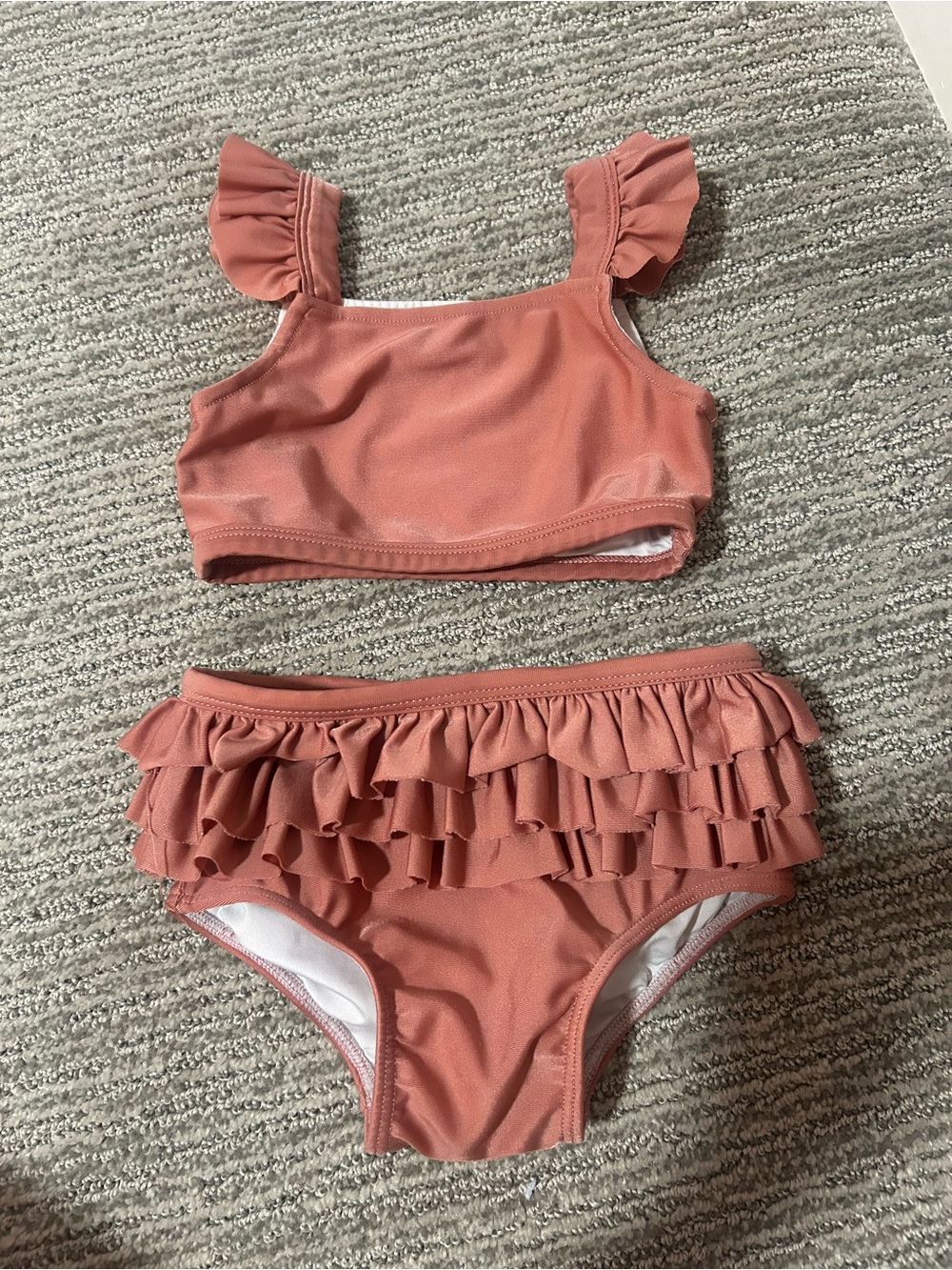 Baby boutique Ruffle Two-Piece Swimsuit in Dusty Rose
